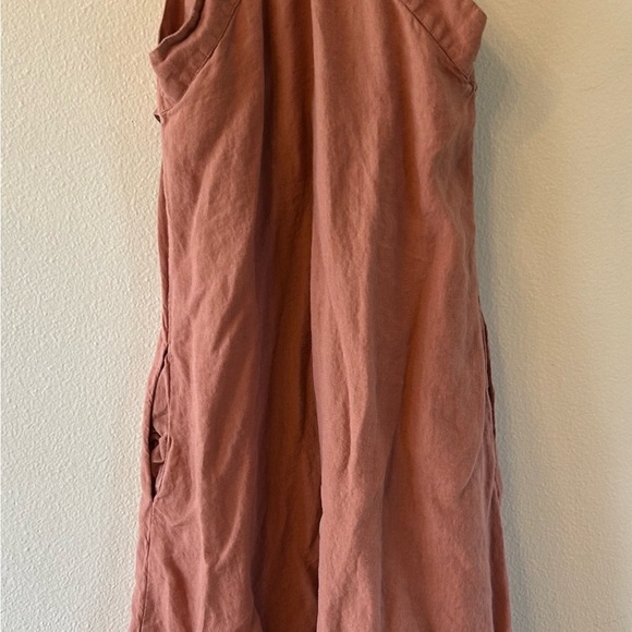 Motumo Summer Linen Handmade/ Soft Linen Dress Size Small In Peach - Picture 7 of 11